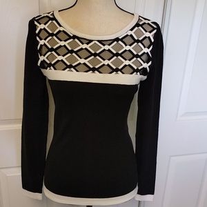 French designer Leo Guy  black & white sweater